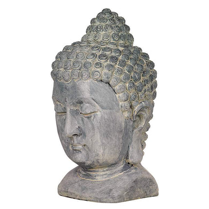 Meditating Buddha Head 18 1/2" High Outdoor Statue