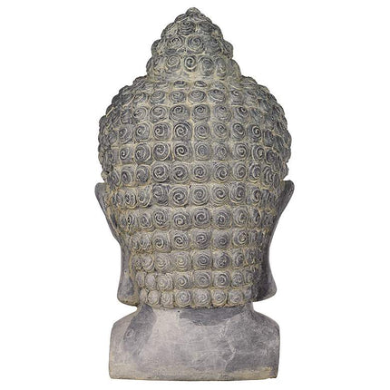 Meditating Buddha Head 18 1/2" High Outdoor Statue