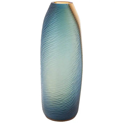 Mirina 16 1/2" High Blue and Amber Glass Decorative Vase Uttermost