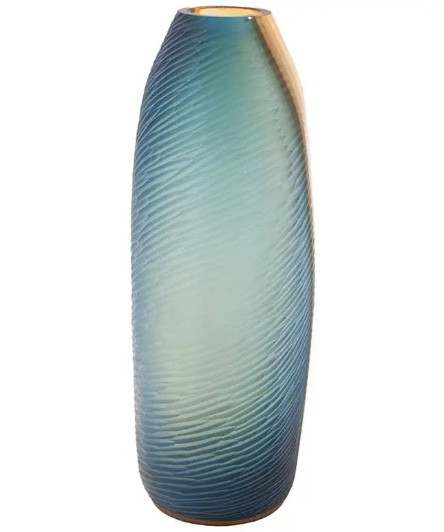 Mirina 16 1/2" High Blue and Amber Glass Decorative Vase Uttermost