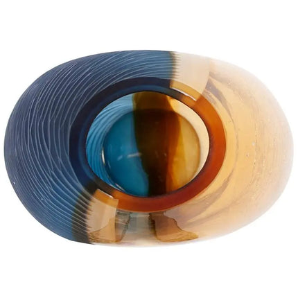 Mirina 16 1/2" High Blue and Amber Glass Decorative Vase Uttermost