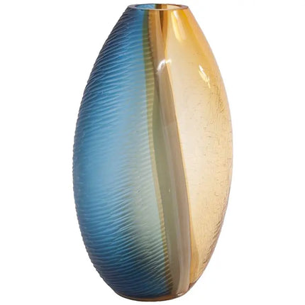 Mirina 16 1/2" High Blue and Amber Glass Decorative Vase Uttermost