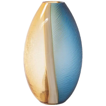 Mirina 16 1/2" High Blue and Amber Glass Decorative Vase Uttermost