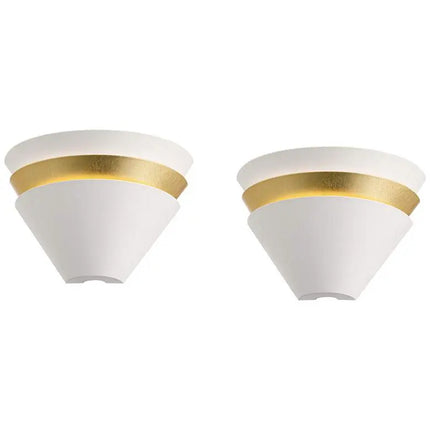 Misty 6 1/4" High White and Gold Leaf LED Wall Sconce Set of 2 360 Lighting
