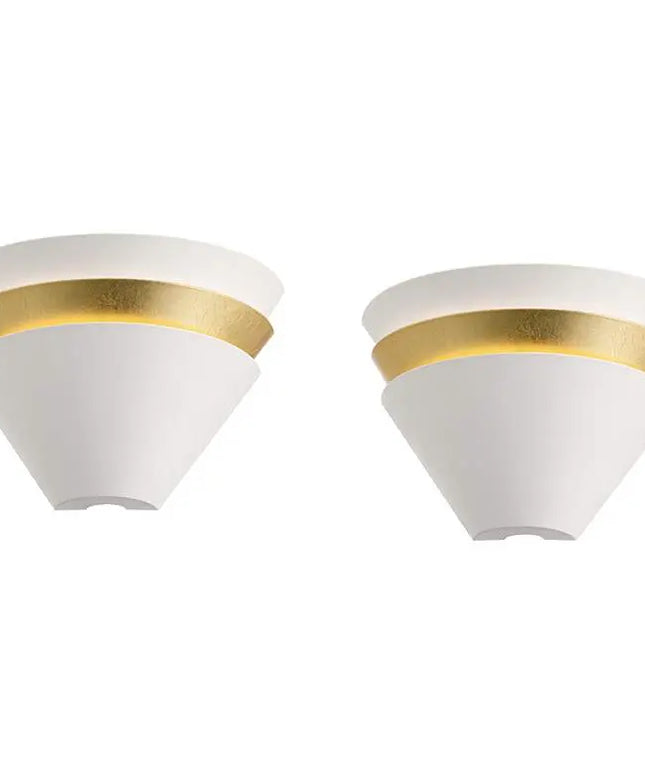 Misty 6 1/4" High White and Gold Leaf LED Wall Sconce Set of 2 360 Lighting