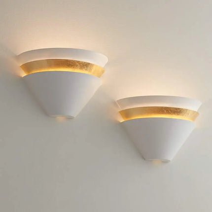 Misty 6 1/4" High White and Gold Leaf LED Wall Sconce Set of 2 360 Lighting