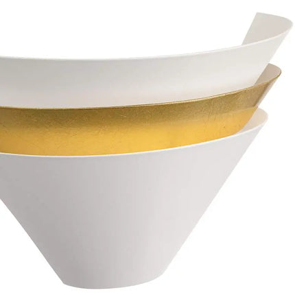 Misty 6 1/4" High White and Gold Leaf LED Wall Sconce Set of 2 360 Lighting