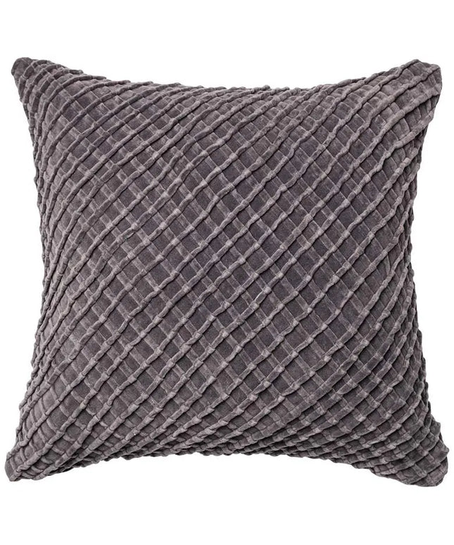 New Classics Gray 22" Square Crosshatch Velvet Throw Pillow Vision