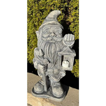 Night Watchman Garden Gnome 21" High Trevia Graystone Statue Vienna Full Spectrum