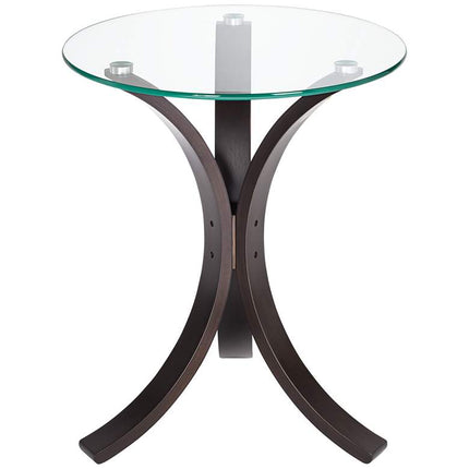 Niles 17 3/4" Wide Bent Wood and Glass Modern Accent Table