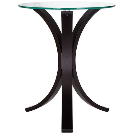 Niles 17 3/4" Wide Bent Wood and Glass Modern Accent Table