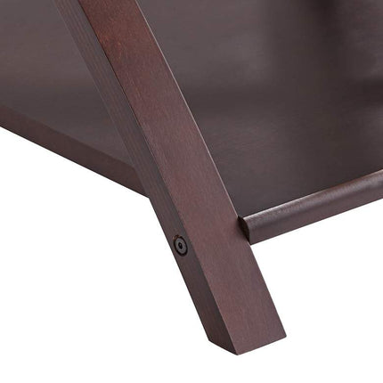 Niles Espresso Wood and Glass Top End Table