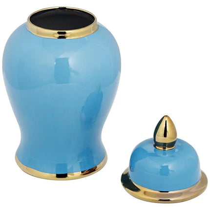 Nirvana Shiny Turquoise Porcelain Ginger Jar with Lid Kensington Hill