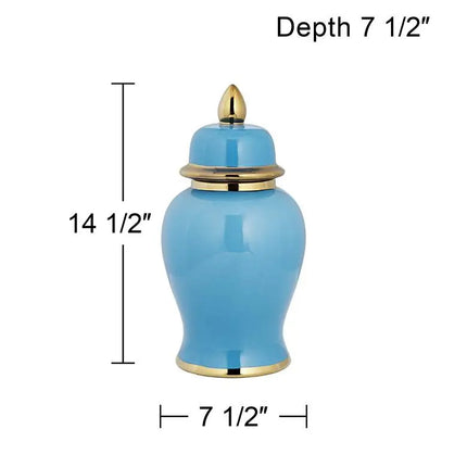 Nirvana Shiny Turquoise Porcelain Ginger Jar with Lid Kensington Hill