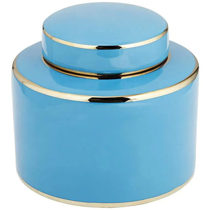 Nirvana Shiny Turquoise Porcelain Round Jar with Lid Kensington Hill