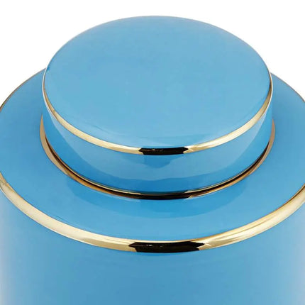 Nirvana Shiny Turquoise Porcelain Round Jar with Lid Kensington Hill