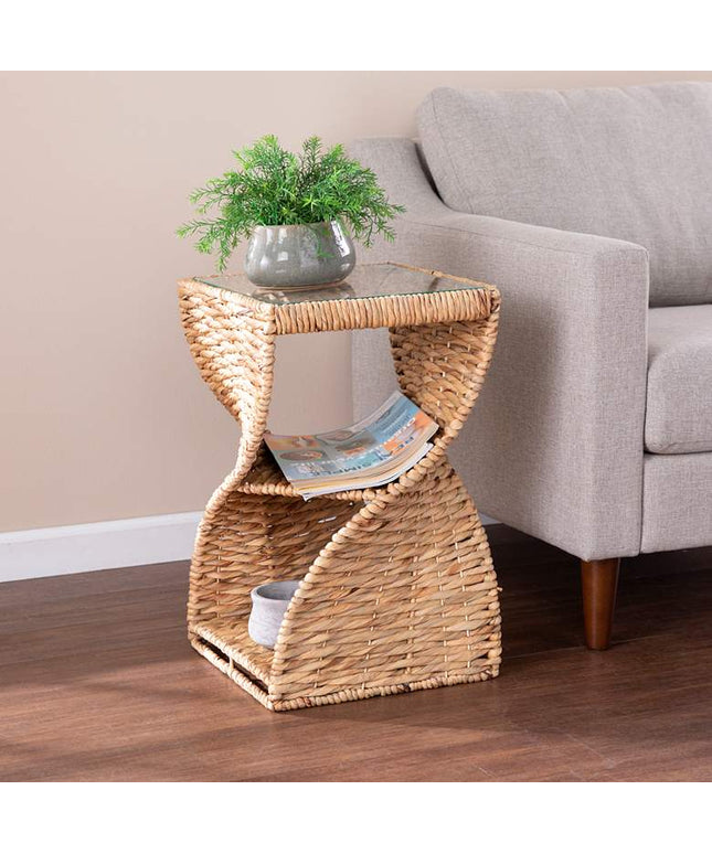 Nivala 14 1/4" Wide Natural Water Hyacinth Side Table