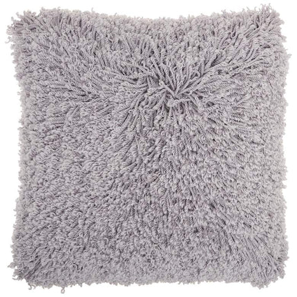Nourison Gray Curly Shag 20" Square Indoor Throw Pillow Vision