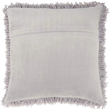 Nourison Gray Curly Shag 20" Square Indoor Throw Pillow Vision