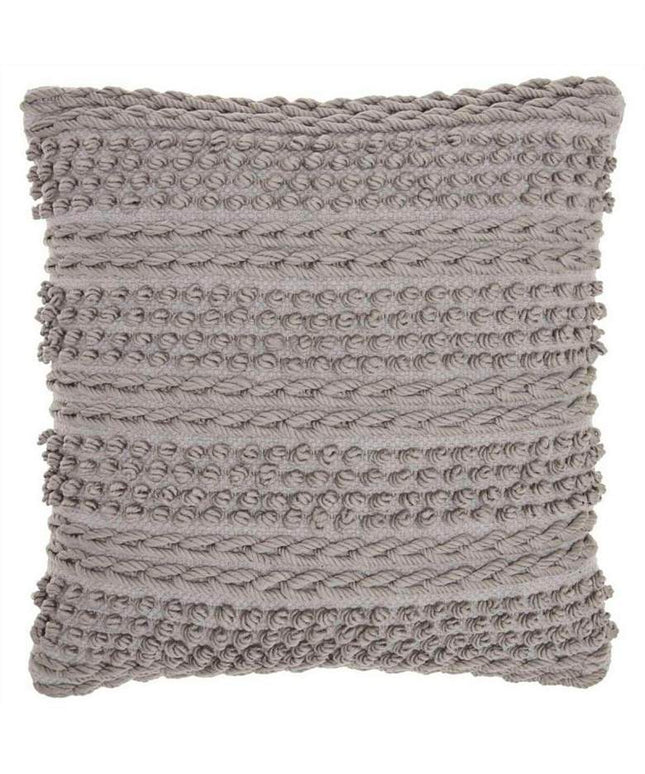 Nourison Lifestyle Light Gray 18" Square Throw Pillow