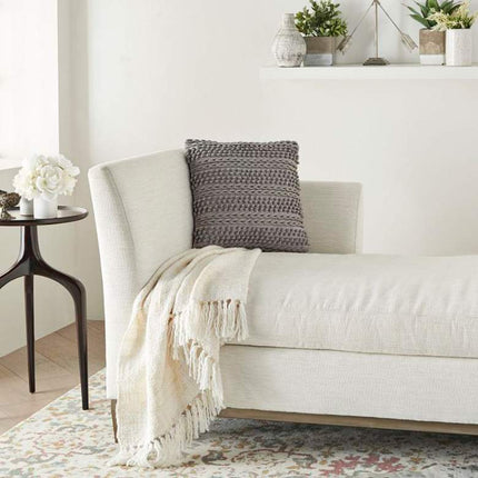 Nourison Lifestyle Light Gray 18" Square Throw Pillow Vision