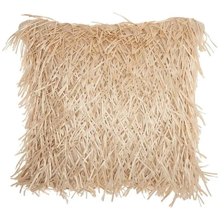 Nourison Shag Cream Metallic Ribbon 20" Square Throw Pillow Vision