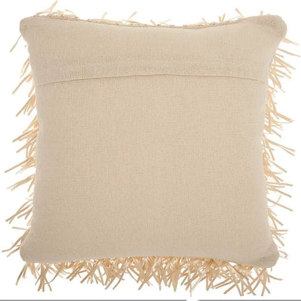 Nourison Shag Cream Metallic Ribbon 20" Square Throw Pillow Vision