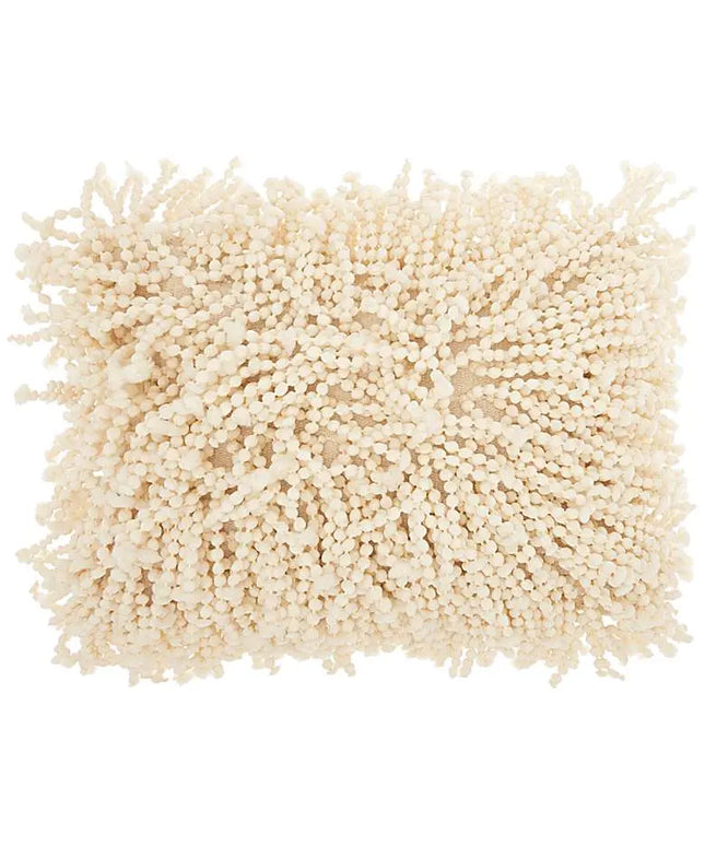 Nourison Shag Ivory Skinny Fugga 20" x 14" Throw Pillow Vision