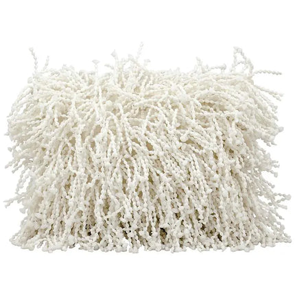 Nourison Shag White Skinny Fugga 20" x 14" Throw Pillow Vision