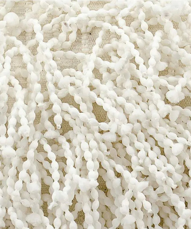 Nourison Shag White Skinny Fugga 20" x 14" Throw Pillow Vision