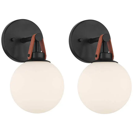 Nubuck 10 1/2" High Black and Brown Leather Wall Sconce Set of 2 360 Lighting