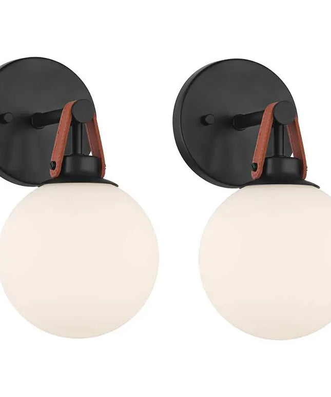 Nubuck 10 1/2" High Black and Brown Leather Wall Sconce Set of 2 360 Lighting