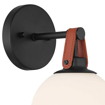 Nubuck 10 1/2" High Black and Brown Leather Wall Sconce Set of 2 360 Lighting