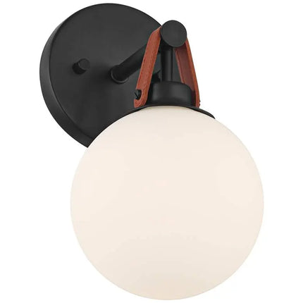 Nubuck 10 1/2" High Black and Brown Leather Wall Sconce Set of 2 360 Lighting