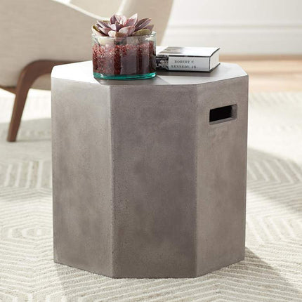 Ollo 18" High Gray Concrete End Table
