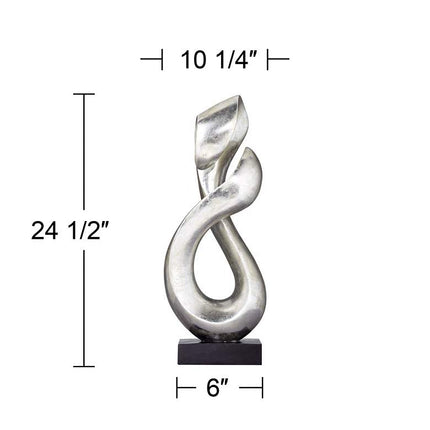Open Infinity 24 1/2" High Silver Finish Modern Sculpture