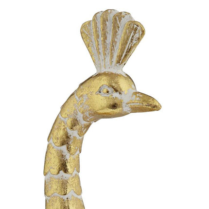 Paisley Wing Peacock 13 1/2" High Shiny Gold Statue