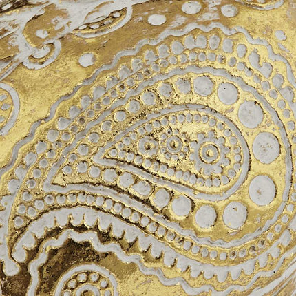 Paisley Wing Peacock 13 1/2" High Shiny Gold Statue
