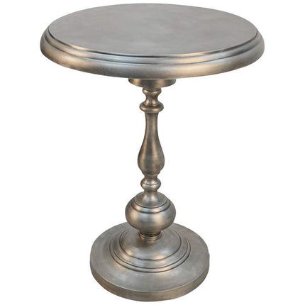Pearson 18 1/2" Wide Antique Nickle Round Accent Table