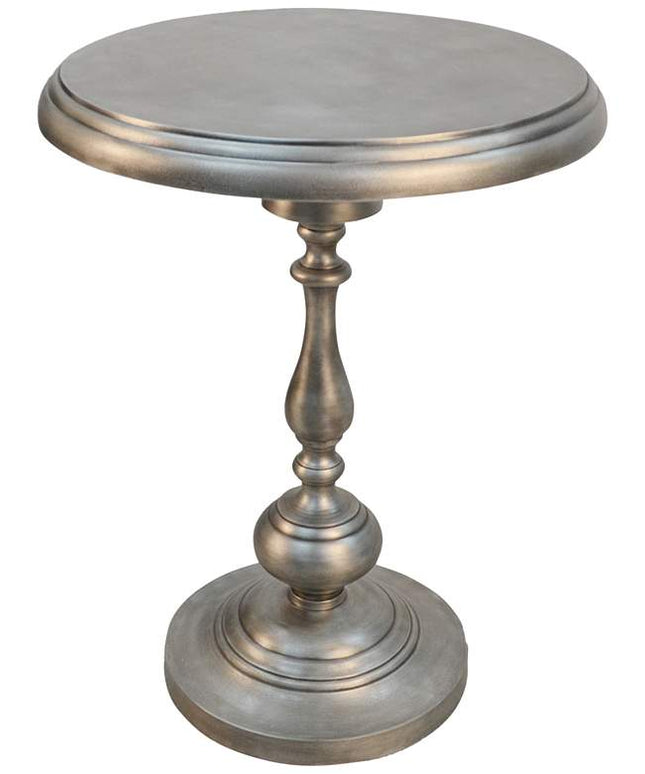 Pearson 18 1/2" Wide Antique Nickle Round Accent Table