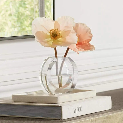 Polara 4 1/2" High Clear Glass Round Decorative Vase Studio 55D