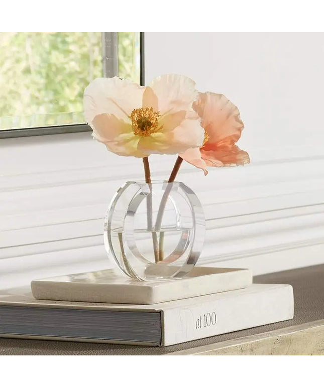 Polara 4 1/2" High Clear Glass Round Decorative Vase Studio 55D