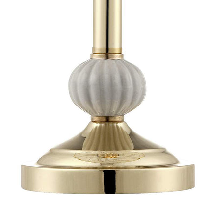 Polished Brass and Flower Glass Shade 15" High On-Off Touch Table Lamp