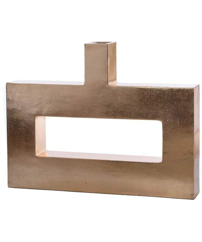 Pont Gold Leaf 32" Wide Cast Resin Vase Barnes and Ivy