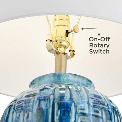 Possini Euro 27" Blue-Green Teal Temple Jar Ceramic Lamps Set of 2 Possini Euro Design