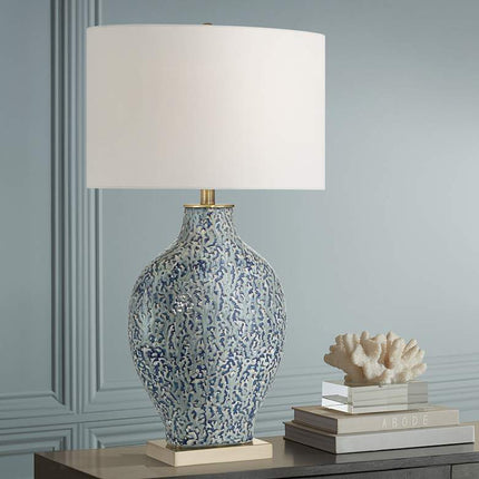 Possini Euro 29 1/2" High Victoria White and Blue Ceramic Table Lamp Possini Euro Design