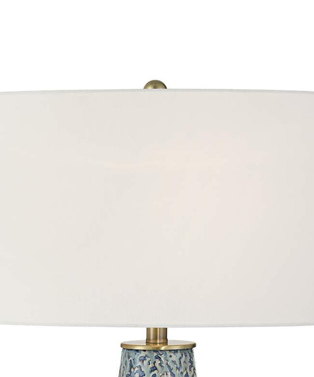 Possini Euro 29 1/2" High Victoria White and Blue Ceramic Table Lamp