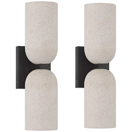 Possini Euro Amalfi 15"H Cement 2-Light LED Wall Sconce Set of 2