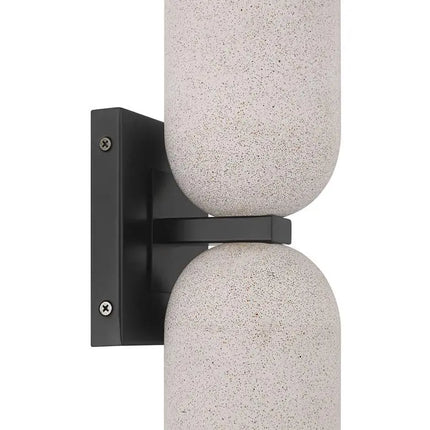 Possini Euro Amalfi 15"H Cement 2-Light LED Wall Sconce Set of 2