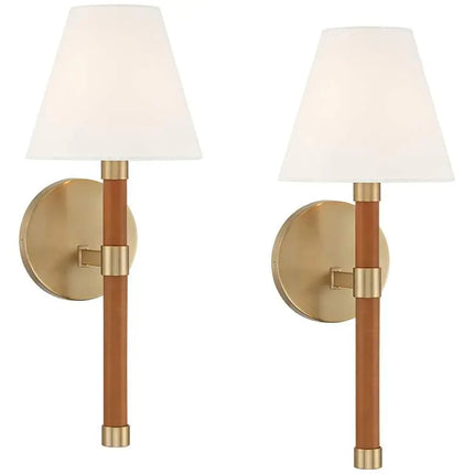 Possini Euro Aniline 17 1/2"H Soft Gold Wall Sconce Set of 2 Possini Euro Design